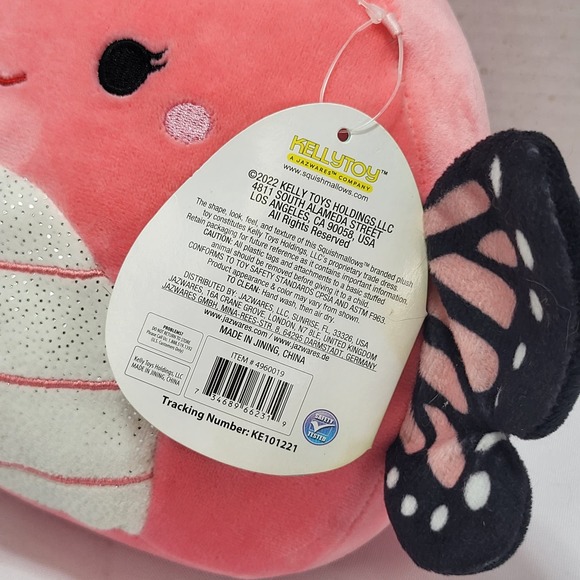 Andreina Pink Butterfly Black Wings 8" Squishmallow Stuffed Plush Toy 2022 w Tag - Picture 3 of 9